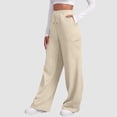 thumbnail image 4 of Qodauz Womens Wide Leg Baggy Sweatpants Drawstring Cargo Sweat Pants High Rise Casual Pant with Multi Pockets,Size S-3XL, 4 of 8
