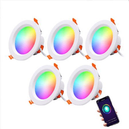 

Lierteer Wifi graffiti intelligent downlight RGBCW full color dimming voice control 10w