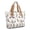 Yorkshire Terrier and Lavender White, variant on Dachshund and Floral Cream Pattern Large Tote Bag for Women, Polyester Roomy Travel Tote with Pockets and Zipper, Lightweight Gifts Ideas for Mom Wife Friend