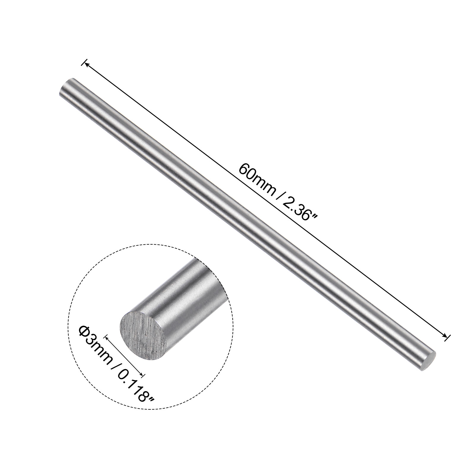Unique Bargains Round Steel Metal Rods, High Speed Steel Lathe Bar Stock 0.12" x 2.36"