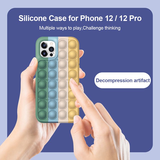 Funda de silicona para iPhone 12 Pro 12 carcasa trasera de Likrtyny colores del Arcoíris para aliviar el estrés antiestrés