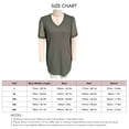 thumbnail image 2 of Rawiri Women V Neck Lace Short Sleeve Shirt Knit Hollow Out Loose Casual Plus Size Tee Blouse OD Green 3XL Rawiri, 2 of 2