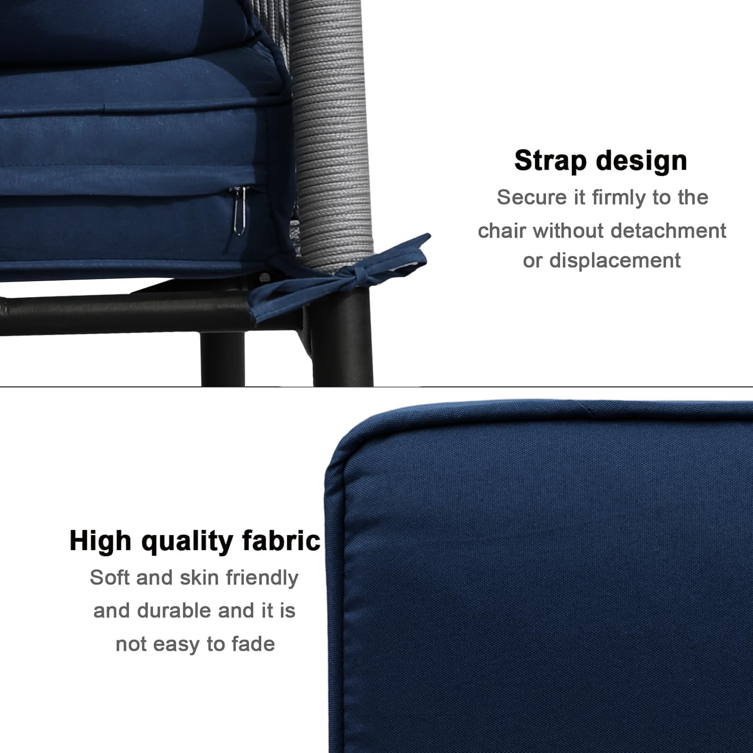 Outdoor Cushion Covers 4 Pack Waterproof&Fade Resistant Zipper Patio Furniture Cushion Covers for Couch, Sofa, Chair, Replacement Covers Only