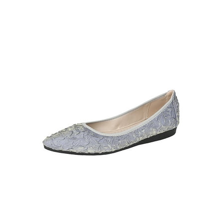 

Tenmix Ladies Loafers Comfort Flat Shoes Slip On Flats Non-slip Casual Shoe Women Anti-Slip Fashion Blue Style A 10