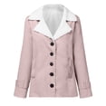 thumbnail image 4 of Fashion Winter Warm Caots for Womens Plus Size Zip Up Winter Warm Composite Plush Button Lapels Jacket Outwear Coat, 4 of 6