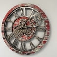thumbnail image 4 of THE GEARS CLOCK Wall Clock with Real Moving Gears AM-LI_ 24 in Round Red-Lava, 4 of 11