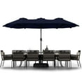 thumbnail image 6 of Walsunny 16 FT Large Outdoor Patio Umbrella with Base Included, Double-Sided Rectangular Umbrella with Crank Handle for Outside, Dark Blue, 6 of 11