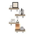 thumbnail image 4 of Furinno TANNA Floating Shelves for Wall Set of 4, 15-Inch Wall Shelf, Wall Mounted Shelf, for Bathroom, Home Office, Living Room, Natural, 4 of 4