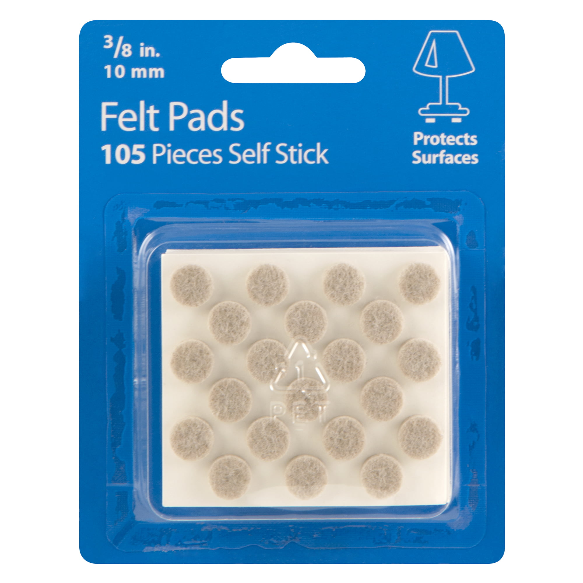 Felt Pads Small Felt Bumpers Dots 3/8 Diameter 100PCS Felt Pads for  Cabinets 3/16 Height Self Adhesive Beige 