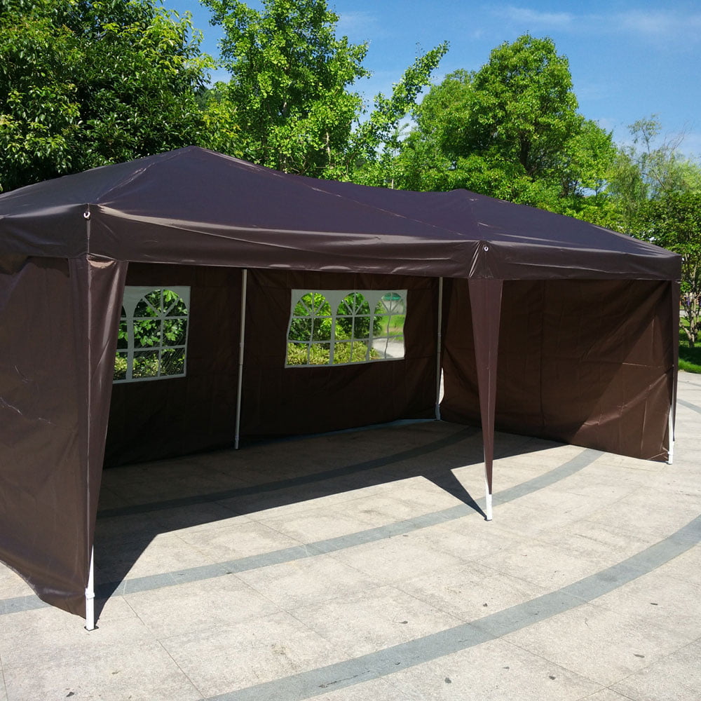 10x20 FT Easy Pop Up Canopy Folding Wedding Party Tent with Removable Sidewalls 