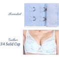 thumbnail image 5 of Maynos Sexy Back Double-breasted Buckle Gather Push Up Full Lace Thin Bra Underwire 3/4 Cup Lace Brassiere Underwear 32/34/36/38/40 Black, 5 of 9