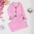 thumbnail image 3 of Lixiuxyad Soft Pajama Long Sleeve Top With Comfortable Pants Breathable Loungewear For Cozy Sleep And Relaxing At Home Womens Sleepwear L, 3 of 6