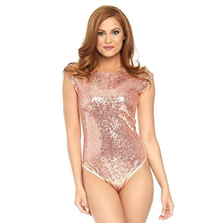 Rose gold sequin bodysuit cheap