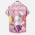 thumbnail image 5 of Lolmot Easter Shirts for Men Funny Hawaiian Short Sleeve Shirts Bunny Carrot Printed Button Up Shirts Casual Pocket Loose Beach Sweatshirts, 5 of 5