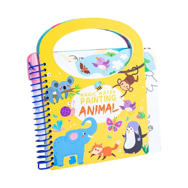 Libro de pintura de acuarela, entretenimiento creativo, libro para colorear y garabatear con agua, libros de actividades de pintura Oys para niños y Animal