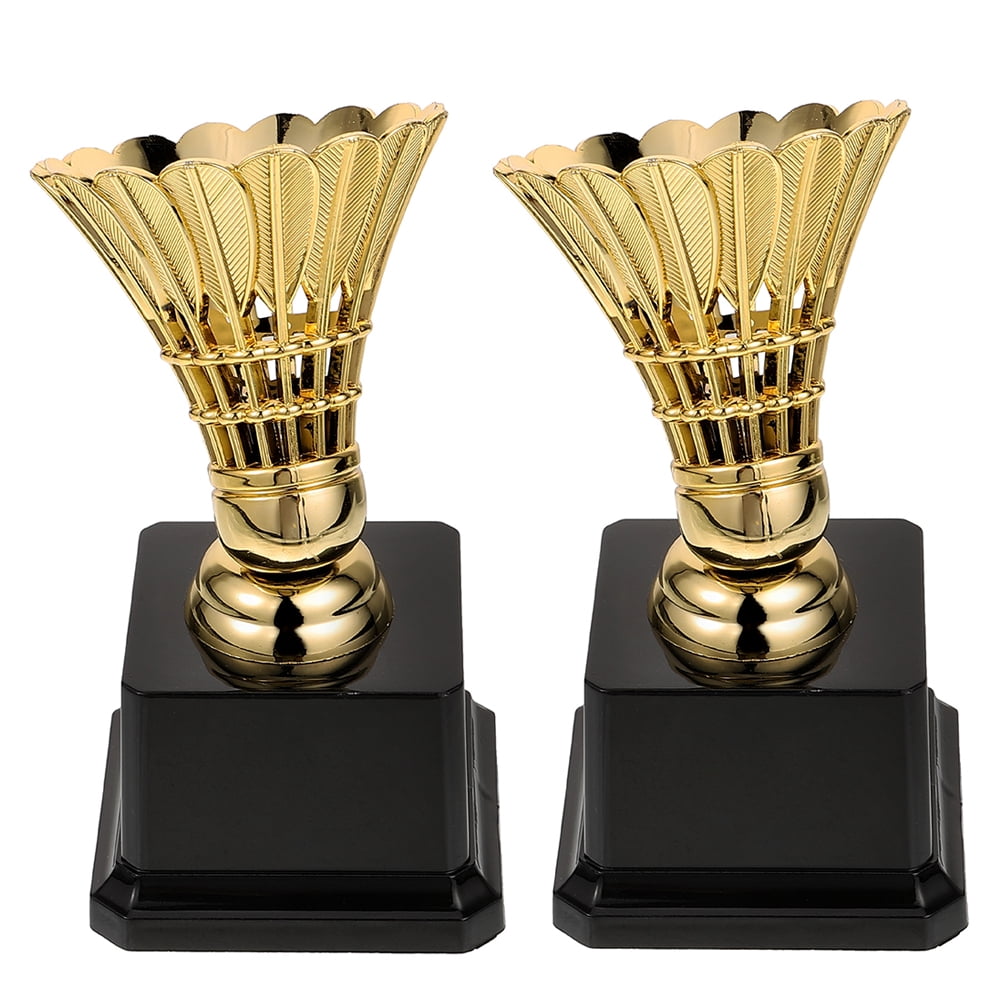 OUNONA Badminton Trophy for Awarding in Made of Plastic for Kids Competitions 2pcs