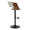 thumbnail image 5 of Symphony Adjustable Bar Stool, Black Bar Stools, Bar Chairs, Swivel Bar Stools, Bar Stools Set of 2, Bar Height Stools Set of 2 (Walnut Wood, Grey), 5 of 6