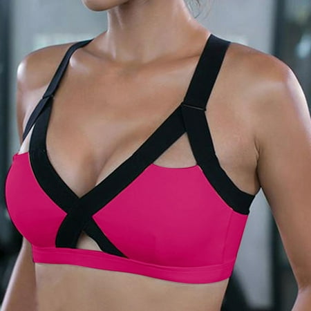 

Miayilima Tanks & Camis For Women Fitness Beautiful Hot Yoga Bra Back Plug Cell Phone Pocket Yoga Bra Sports Bra Size M