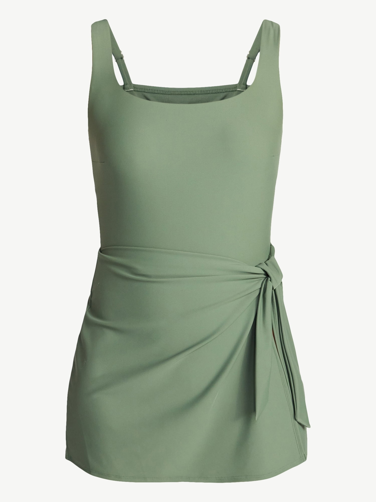 Time and Tru Women's and Women's Plus Size Wrap Swim Dress, Sizes XS-3X
