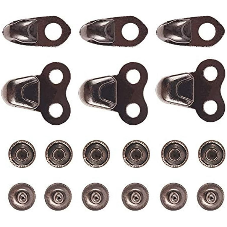 40 Sets Alloy Boot Lace Hooks 2 Sizes Gunmetal Shoe Lace Hooks with Rivets, Adult Unisex, Size: One size, Brown