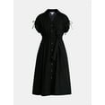 thumbnail image 4 of Time and Tru Women's Tie Front Button Down Shirt Dress, Sizes XS-XXXL, 4 of 4