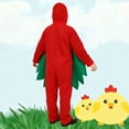 thumbnail image 6 of WhouRiu Little Boy Girl Outfits Role Play Cartoon Chicken Shaped Long Sleeve Bodysuit Holiday Party Soft Outfit Set Red,Sized 7-8, 6 of 6