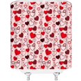 thumbnail image 3 of Valentine''s Day Heart Shower Curtain Red Pink Heart Romantic Sweet Love for Lover Couple Modern Bathroom Decor Fabric Curtain with Hooks, 3 of 5