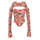 thumbnail image 4 of Verano nueva moda Sexy fiesta Spice Girls estampado Irregular manga larga camiseta de mujer Pompotops  FGAJ3231, 4 of 9