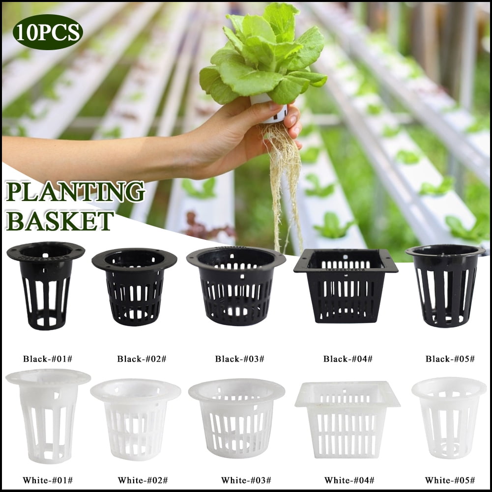 50pcs Black Mesh Pot Net Cup Basket Plant Grow Fit Hydroponic plant vegetables 