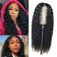 thumbnail image 2 of LHWEN Glueless Human Hair Wig Curly Front Lace Natural Look High Temperature Fiber Adjustable Cap Breathable Soft Comfortable Easy to Washable for Daily Use Parties Fashion Events, 2 of 9