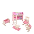 thumbnail image 4 of GLOGLOW Muebles de casa de mu?ecas, Muebles en Miniatura de casa de mu?ecas de Madera Rosada, Juguete para ni?os para 1:12, Accesorios de casa de mu?ecas(Dormitorio Infantil) Ecomeon no, 4 of 4