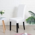 thumbnail image 4 of Chair Covers for Dining Room Set of 6 Pack Stretch White Chair Slipcovers for Parson Chairs 6 Pieces Washable Removable, 4 of 6