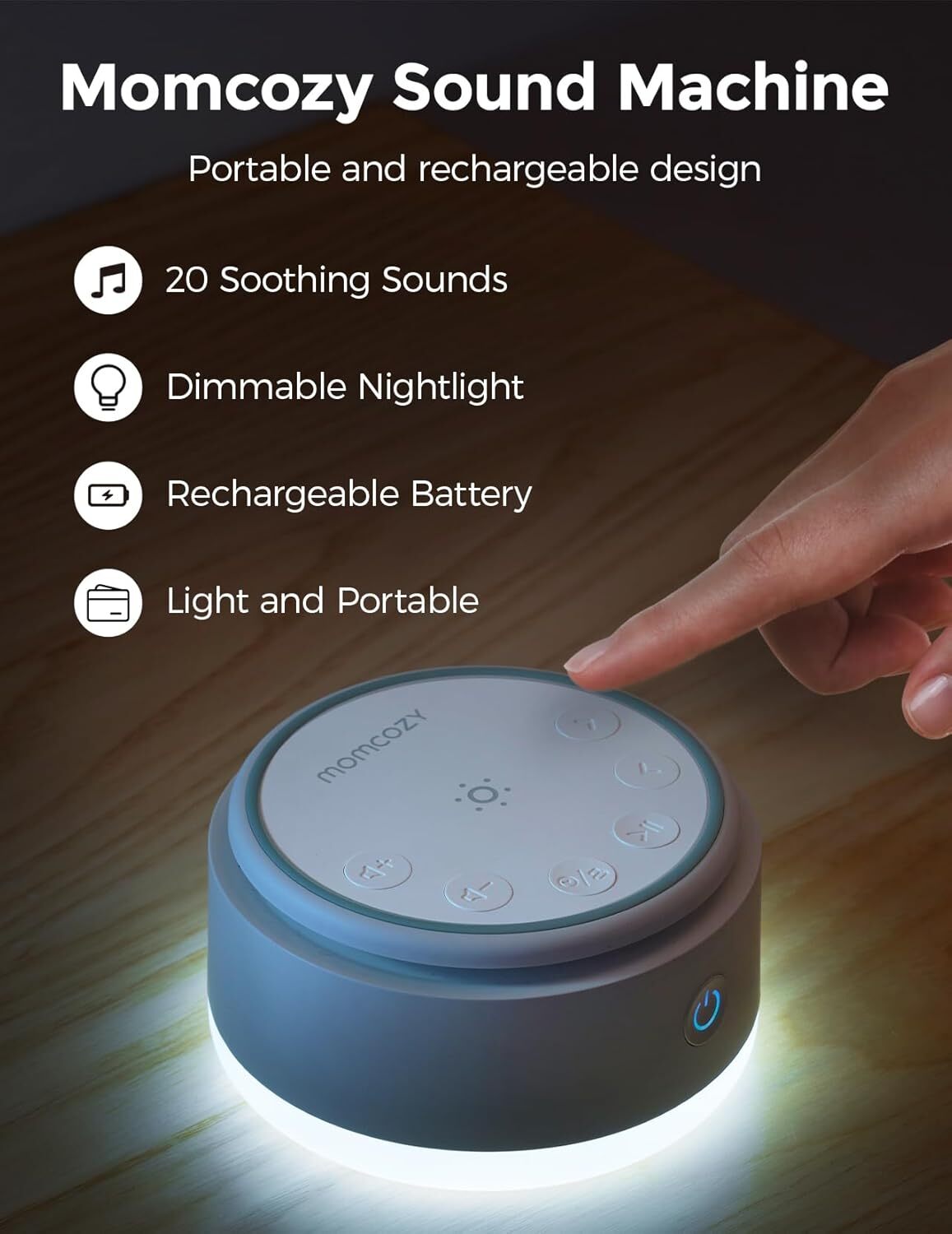 Momcozy Sound Machine for Baby with Touch Light photo 2
