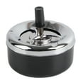thumbnail image 3 of ashtray, rotating ashtray, round push down stainless steel modern desktop ashtray with rotating tray, indoor and outdoor ashtray, home office tabletop ashtray 12.00*12.00*7.00-black, 3 of 9