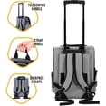 thumbnail image 3 of KOPEKS Deluxe Backpack Pet Travel Carrier with Wheels - Heather Gray - Approved by Most Airlines - Large, 3 of 6