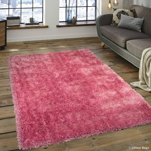 Allstar Pink High Density and High Quality High End Shaggy Area Rug. Very Soft Extra comfort (3' 8" x 5' 1")