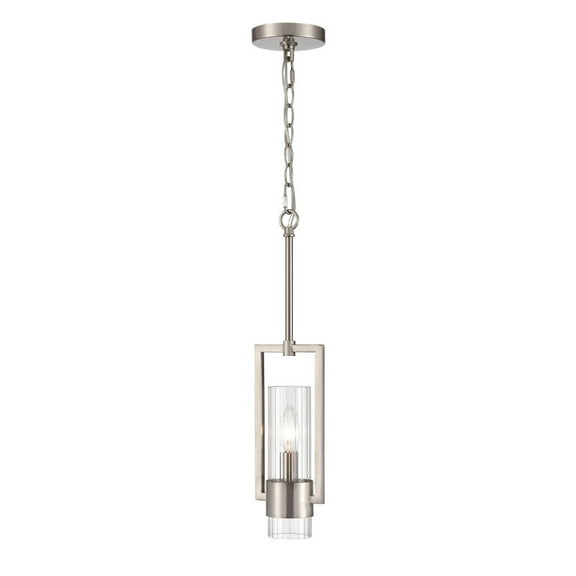Millennium Lighting Caberton 1 Light Pendant in Brushed Nickel with Clear Beveled Glass Shades