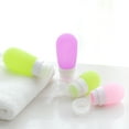 thumbnail image 4 of Qarigey Botella vacía recargable de silicona, contenedor de cosméticos, champú, crema líquida, botella reutilizable de viaje a prueba de Cuentagotas de vidrio y botellas rosado S, 4 of 6