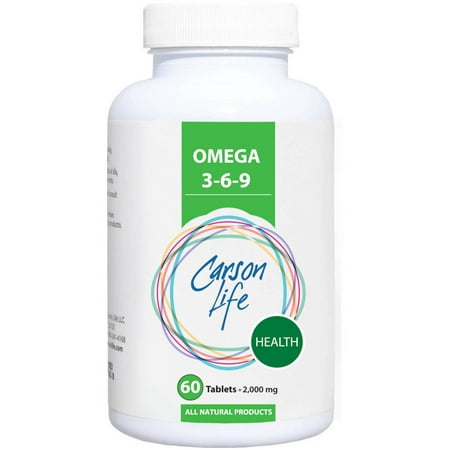 Carson Life Beauty Omega 3-6-9 Dietary Supplement Tablets, 2,000mg, 60