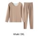 thumbnail image 5 of Minnieouse Ropa interior térmica para mujer, 2 uds., cálida, agradable a la piel, gruesa, capa base, vellosa, ropa de invierno, pintura interior, combina conjuntos de ropa Caqui XXXL Minnieouse AP013391-20, 5 of 6