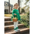 thumbnail image 4 of Loicainy Toddler Baby Girl Irish Outfits 6 12 18 24 Months 2T 3T 4T Shamrock Rainbow Embroidery Long Sleeve Round Neck Dress Tops + Dot Pants 2 Pcs Clothes Set, 4 of 9