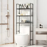 SIDIANBAN 3 -Tier Over Toilet Rack, Bathroom Stand Storage Organizer Accessories, Toilet Rack Storage Shelves(Black)