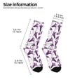 thumbnail image 2 of Uemuo Violets Flowers Printed Kids Boys Socks Seamless Crew Socks Crazy Funny Athletic Sport Socks for Children, 2 of 6
