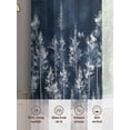 thumbnail image 6 of Christmas Elk Sheer Curtains 2 Panels Set, Pine Trees Snow Winter Deep Blue Window Sheer Curtains for Living Room/Bedroom, Light Filtering Rod Pocket Voile Drapes, 52" W x 72" L, 6 of 7