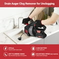 thumbnail image 2 of Electric Drain Auger, 25FT Plumbing Snakes, Snake Drain Clog Remover for Unclogging Toilet, Sewer, Bathroom, Sink Drain Pipes, 2 of 7