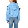 thumbnail image 5 of Girls Trendy Cropped Hoodie Cute Regular Fit Casual Long Sleeve Kids Pullover Sweatshirt Blue 9-10 Years, 5 of 5