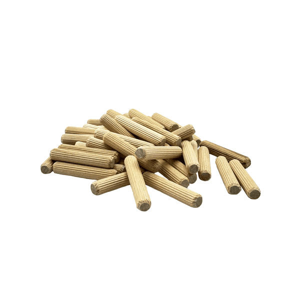 Rhino Wood Industries: 3/8" x 2" - 100 Pack Wooden Dowel Pins - Kiln Dried, Fluted, and Beveled