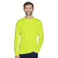 thumbnail image 2 of Gildan Hign Visibility Unisex Safety Cotton Long Sleeve Work T-Shirt, Pack Of 4 (Safety Green, M), 2 of 9