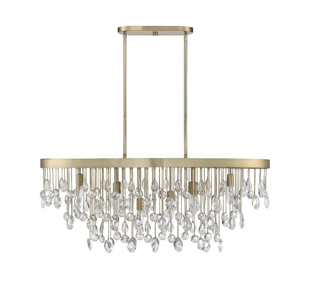 Glam Eight Light Chandelier in Noble Brass Finish Bailey Street Home 159-Bel-4167441