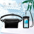 thumbnail image 3 of MATEPROX Waterproof Phone Pouch with Lanyard/Arm/Waist Strap, [2 Packs] Style Universal Water Proof Case Bags for iPhone 16 15 14 13/12/11 Pro Max/XR/SE/Galaxy S22 S24, Black, 3 of 6
